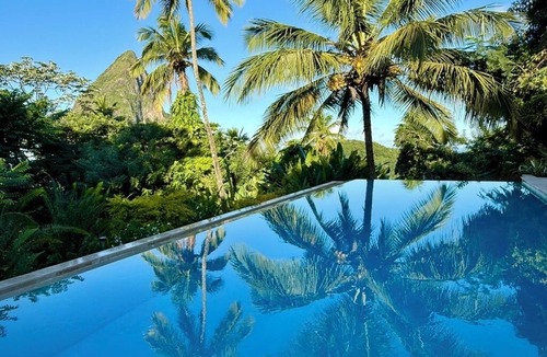 Jalousle Villa | Secluded villa with magnificent views of Piton and ocean. 37' saltwater pool.