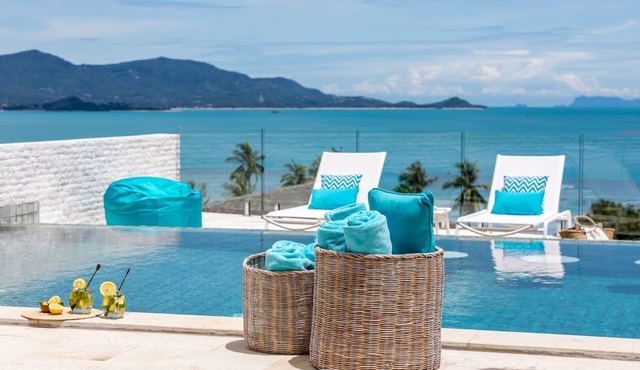 3 BED/4 BATH VILLA with PANORAMIC SEA VIEWS - Only 150 meters walk to the Beach in Choeng Mon/ Plai Laem