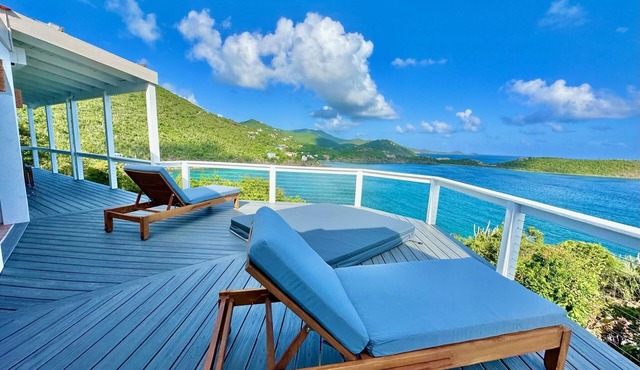 ALTAMIRA - Big Blue Caribbean Ocean Views with Private Pool and Hot Tub in St. John