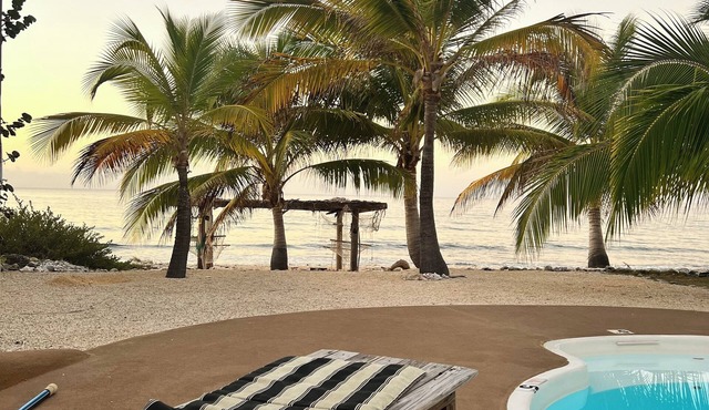 Beachfront 2-bdr 2-bath "Sunshine Aloha Suite" 100 ft from the Ocean with Pool! in West End