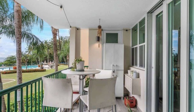 Beachfront | Balcony With Pool & Beach Views in Miradero