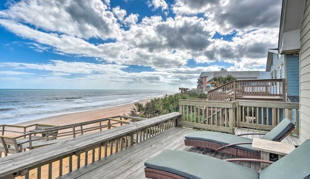 Beachfront Oasis w/Game Room, Hot Tub & Ocean Views! in Flagler Beach