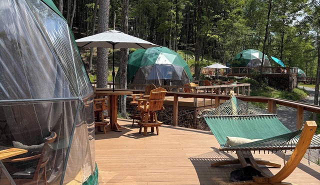 Domes at Catskills a lakefront glamping adventure for adults in Swan Lake