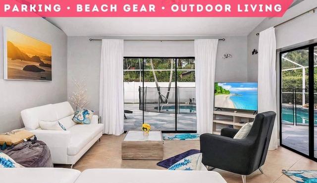 Larg heated pool, 3 bdrm, 2 bath, fast wi-fi, ps3, 4 smart TVs, large lanai with 2 covered areas. in Naples