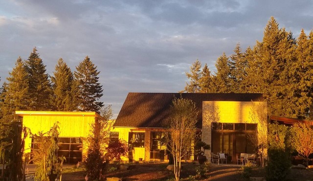 Modern 2-bedroom with views on acreage w/sport court/pickle-ball on Fox Island in Fox Island
