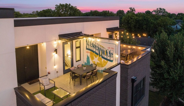 Rooftop Deck & Game Garage Stylish 4BDR in East Nashville | Skyline Soundhouse in Nashville