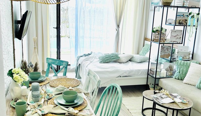 Studio Boho with garden-poolblik 1 line beach, 5*complex,4-pools,KavazipSozopol in Sosopol