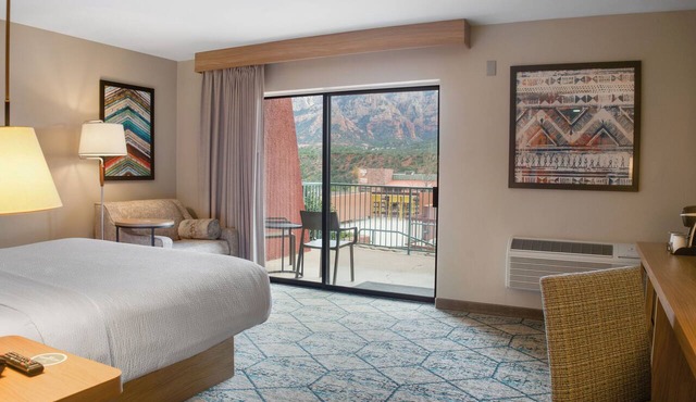 Uptown King Hotel Room w/Private Patio and Mountain View @ The Matterhorn Inn