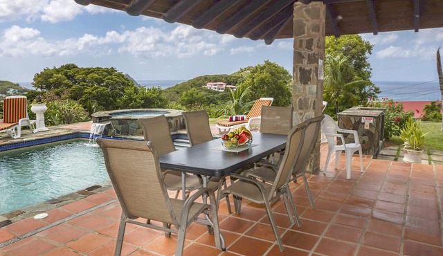 Spanish-style Ocean View Villa Set In Garden - Calypso Court 3 Bedroom Villa by RedAwning in Gros Islet
